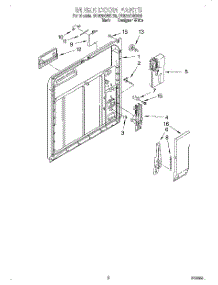 02 - Inner Door parts for Whirlpool Dishwasher DU920QWDB6 from AppliancePartsPros.com