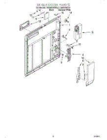 02 - Inner Door parts for Whirlpool Dishwasher DU935QWDB6 from AppliancePartsPros.com