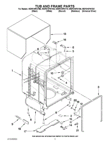 05 - Tub And Frame Parts parts for Whirlpool Dishwasher WDF510PAYW0 from AppliancePartsPros.com
