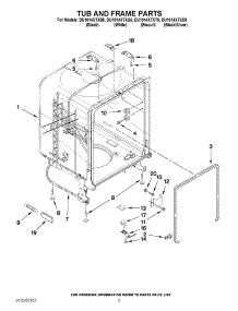 05 - Tub And Frame Parts parts for Whirlpool Dishwasher DU1014XTXB5 from AppliancePartsPros.com