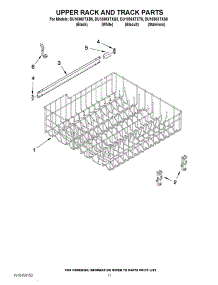 09 - Upper Rack And Track Parts parts for Whirlpool Dishwasher DU1030XTXS5 from AppliancePartsPros.com