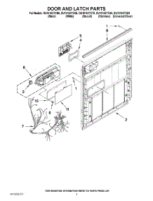 03 - Door And Latch Parts parts for Whirlpool Dishwasher DU1015XTXT5 from AppliancePartsPros.com