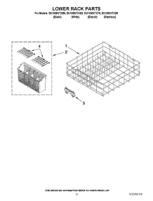 10 - Lower Rack Parts parts for Whirlpool Dishwasher DU1030XTXQ5 from AppliancePartsPros.com