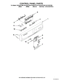 02 - Control Panel Parts parts for Whirlpool Dishwasher DU1015XTXD5 from AppliancePartsPros.com