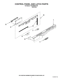 02 - Control Panel And Latch Parts parts for Whirlpool Dishwasher 7WDT950SAYM0 from AppliancePartsPros.com