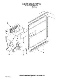 03 - Inner Door Parts parts for Whirlpool Dishwasher 7WDT950SAYM0 from AppliancePartsPros.com