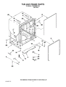 05 - Tub And Frame Parts parts for Whirlpool Dishwasher 7WDT950SAYM0 from AppliancePartsPros.com