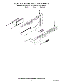 02 - Control Panel And Latch Parts parts for Whirlpool Dishwasher WDT710PAYB1 from AppliancePartsPros.com