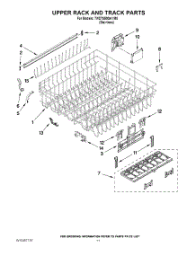 09 - Upper Rack And Track Parts parts for Whirlpool Dishwasher 7WDT950SAYM0 from AppliancePartsPros.com
