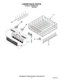 10 - Lower Rack Parts parts for Whirlpool Dishwasher 7WDT950SAYM0 from AppliancePartsPros.com