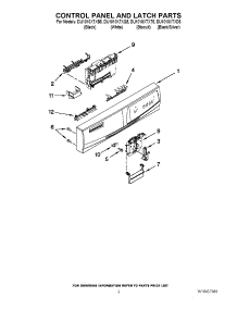 02 - Control Panel And Latch Parts parts for Whirlpool Dishwasher DU1010XTXB5 from AppliancePartsPros.com