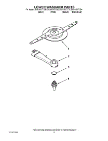 11 - Lower Washarm Parts parts for Whirlpool Dishwasher DU1010XTXQ5 from AppliancePartsPros.com
