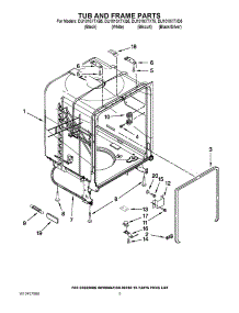 05 - Tub And Frame Parts parts for Whirlpool Dishwasher DU1010XTXD5 from AppliancePartsPros.com