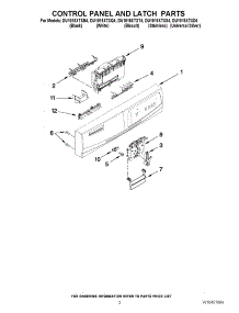 02 - Control Panel And Latch Parts parts for Whirlpool Dishwasher DU1015XTXD4 from AppliancePartsPros.com