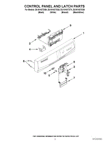 02 - Control Panel And Latch Parts parts for Whirlpool Dishwasher DU1014XTXD4 from AppliancePartsPros.com