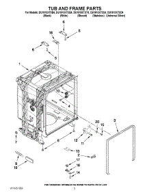 05 - Tub And Frame Parts parts for Whirlpool Dishwasher DU1015XTXB4 from AppliancePartsPros.com