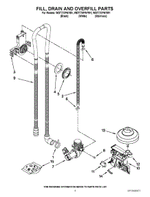 04 - Fill, Drain And Overfill Parts parts for Whirlpool Dishwasher WDT770PAYB1 from AppliancePartsPros.com