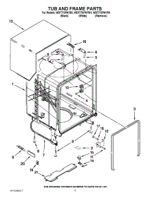 05 - Tub And Frame Parts parts for Whirlpool Dishwasher WDT770PAYB1 from AppliancePartsPros.com