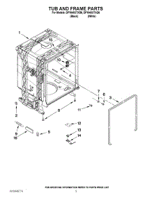 05 - Tub And Frame Parts parts for Whirlpool Dishwasher DP1040XTXB6 from AppliancePartsPros.com