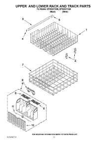 09 - Upper And Lower Rack And Track Parts parts for Whirlpool Dishwasher DP1040XTXB6 from AppliancePartsPros.com
