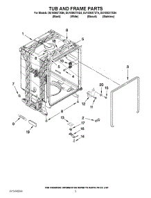 05 - Tub And Frame Parts parts for Whirlpool Dishwasher DU1030XTXS4 from AppliancePartsPros.com