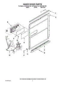 03 - Inner Door Parts parts for Whirlpool Dishwasher WDT910SAYE0 from AppliancePartsPros.com