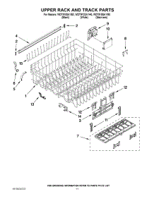 09 - Upper Rack And Track Parts parts for Whirlpool Dishwasher WDT910SAYE0 from AppliancePartsPros.com