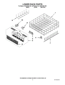 10 - Lower Rack Parts parts for Whirlpool Dishwasher WDT910SAYE0 from AppliancePartsPros.com