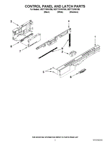 02 - Control Panel And Latch Parts parts for Whirlpool Dishwasher WDT770PAYM0 from AppliancePartsPros.com