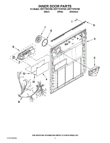 03 - Inner Door Parts parts for Whirlpool Dishwasher WDT770PAYM0 from AppliancePartsPros.com