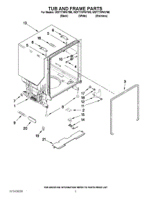 05 - Tub And Frame Parts parts for Whirlpool Dishwasher WDT770PAYM0 from AppliancePartsPros.com