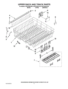 09 - Upper Rack And Track Parts parts for Whirlpool Dishwasher WDT910SSYM0 from AppliancePartsPros.com