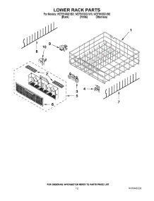 10 - Lower Rack Parts parts for Whirlpool Dishwasher WDT910SSYM0 from AppliancePartsPros.com