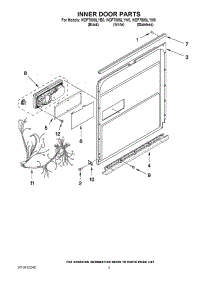 03 - Inner Door Parts parts for Whirlpool Dishwasher WDF780SLYW0 from AppliancePartsPros.com