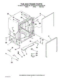 05 - Tub And Frame Parts parts for Whirlpool Dishwasher WDT910SAYH0 from AppliancePartsPros.com