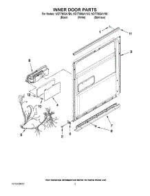 03 - Inner Door Parts parts for Whirlpool Dishwasher WDT790SAYW0 from AppliancePartsPros.com