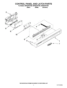 02 - Control Panel And Latch Parts parts for Whirlpool Dishwasher WDF530PSYB0 from AppliancePartsPros.com