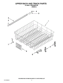09 - Upper Rack And Track Parts parts for Whirlpool Dishwasher 7WDF530PAYM0 from AppliancePartsPros.com