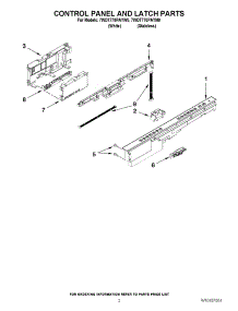 02 - Control Panel And Latch Parts parts for Whirlpool Dishwasher 7WDT770PAYW0 from AppliancePartsPros.com