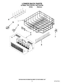 10 - Lower Rack Parts parts for Whirlpool Dishwasher 7WDT770PAYW0 from AppliancePartsPros.com