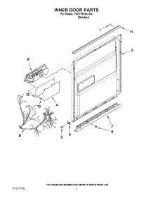 03 - Inner Door Parts parts for Whirlpool Dishwasher 7WDT790SAYM0 from AppliancePartsPros.com