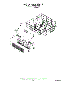 10 - Lower Rack Parts parts for Whirlpool Dishwasher 7WDT790SAYM0 from AppliancePartsPros.com