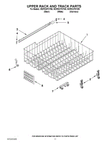09 - Upper Rack And Track Parts parts for Whirlpool Dishwasher WDF530PSYM0 from AppliancePartsPros.com