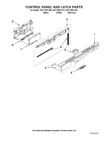 02 - Control Panel And Latch Parts parts for Whirlpool Dishwasher WDT710PAYM0 from AppliancePartsPros.com