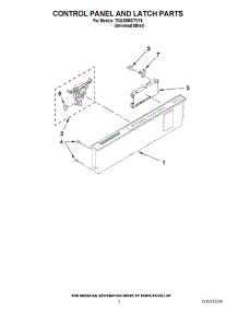 02 - Control Panel And Latch Parts parts for Whirlpool Dishwasher 7GU3800XTVY6 from AppliancePartsPros.com