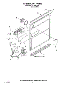 03 - Inner Door Parts parts for Whirlpool Dishwasher 7GU3800XTVY6 from AppliancePartsPros.com