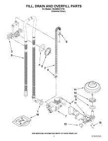 04 - Fill, Drain And Overfill Parts parts for Whirlpool Dishwasher 7GU3800XTVY6 from AppliancePartsPros.com