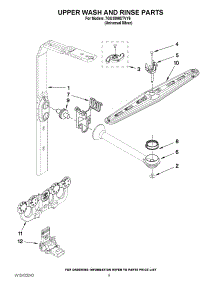 07 - Upper Wash And Rinse Parts parts for Whirlpool Dishwasher 7GU3800XTVY6 from AppliancePartsPros.com