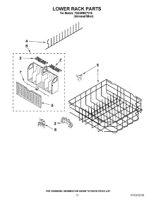 10 - Lower Rack Parts parts for Whirlpool Dishwasher 7GU3800XTVY6 from AppliancePartsPros.com
