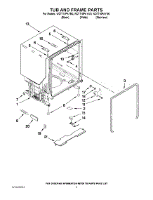 05 - Tub And Frame Parts parts for Whirlpool Dishwasher WDT710PAYM0 from AppliancePartsPros.com